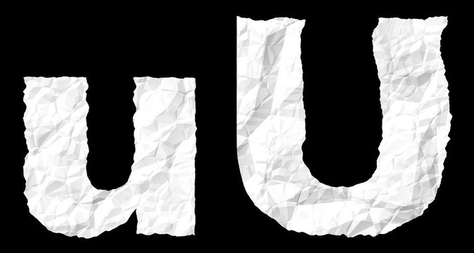 揉紙字母U