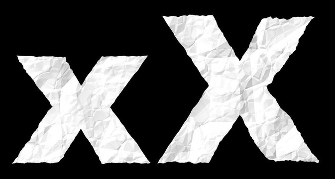 揉紙字母X