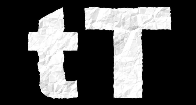 揉紙字母T