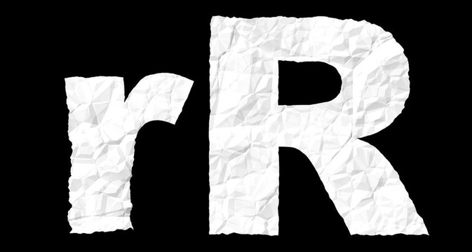 揉紙字母R
