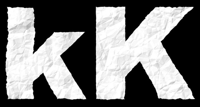 揉紙字母K