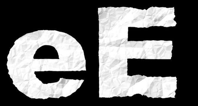 揉紙字母E