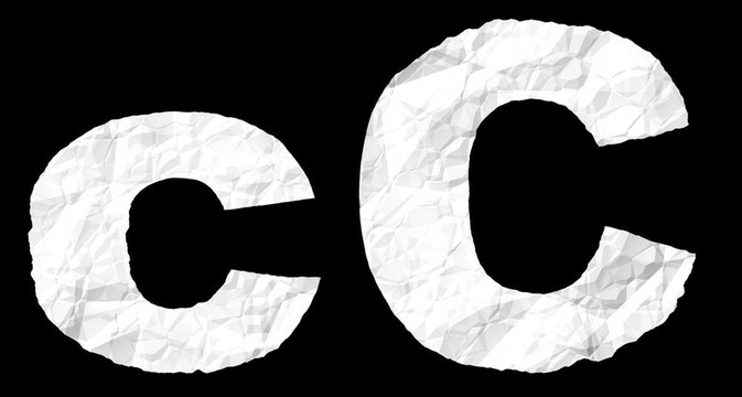 揉紙字母C