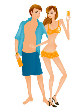 海灘上的夫婦