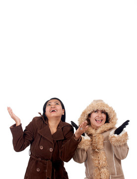 女性的棉大衣