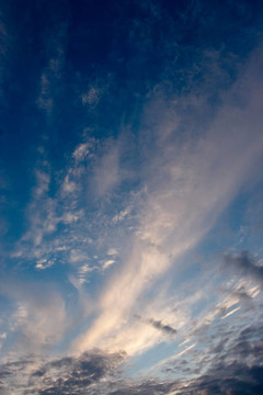藍色夕陽的天空