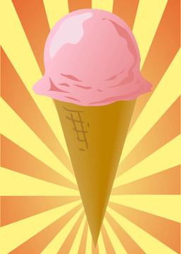 草莓冰淇淋筒
