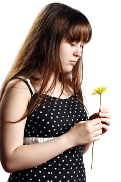 少女與一個(gè)菊花
