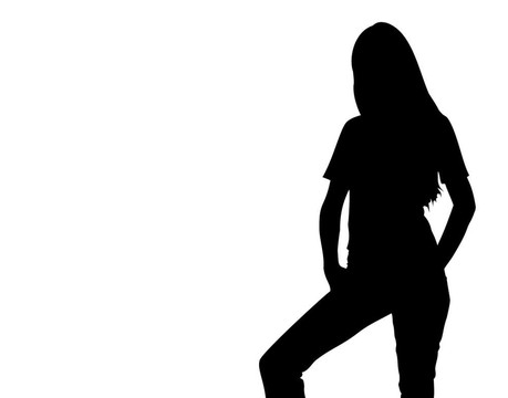 剪影的女孩