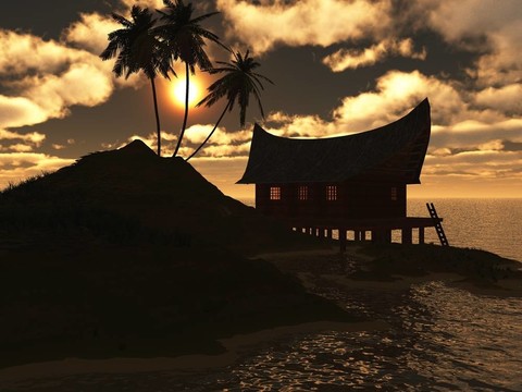 夕陽在海上