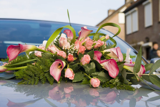 車上的花
