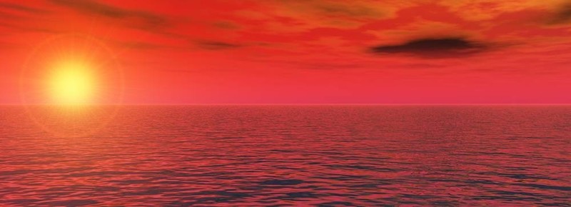 日落在海上