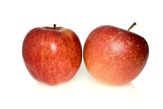 兩個(gè)不同品種的紅蘋果