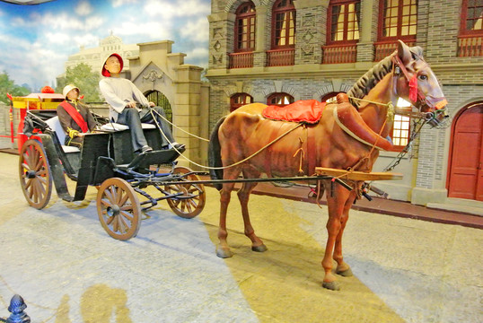 馬車 老爺車 蠟像