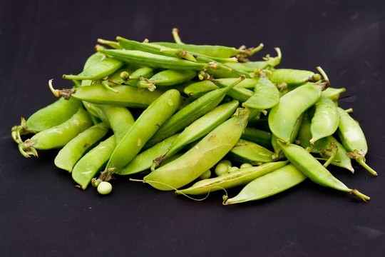 綠色的豌豆莢