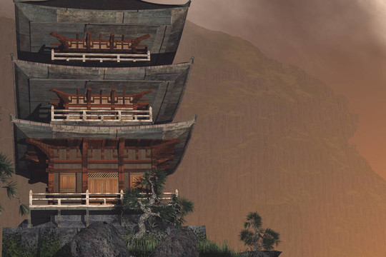 山上的佛教寺廟