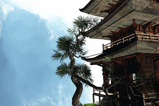 山上的佛教寺廟