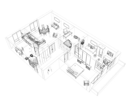 一四居室公寓3D草圖