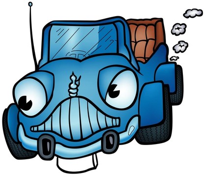 藍(lán)色的車