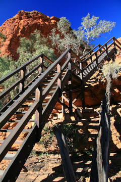 鋼樓梯-國(guó)王峽谷；watarrka國(guó)家公園；澳大利亞