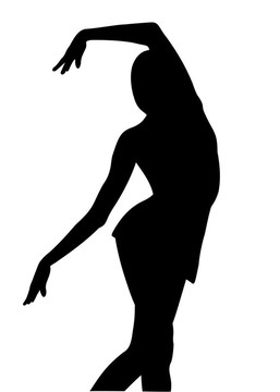 剪影的女體操運(yùn)動(dòng)員