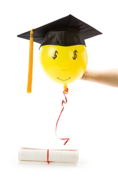 氣球和Black Mortarboard