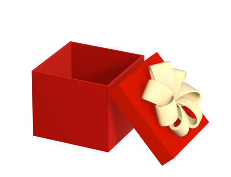 打開禮品3D盒子紅色