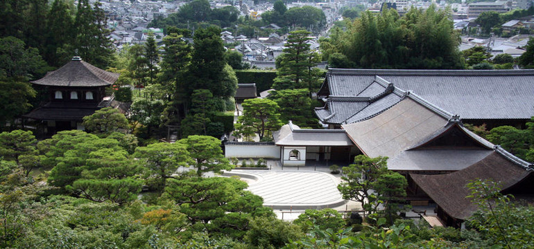 銀閣寺寺；京都；日本