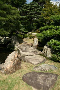 禪宗花園-皇宮；京都；日本