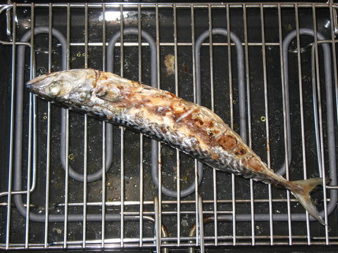 在燒烤結(jié)束的魚