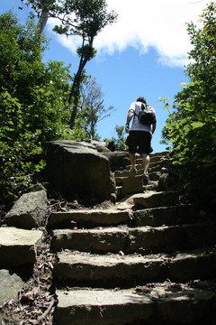徒步者，Mt Misen；宮島；日本