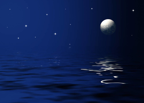 月光在海上