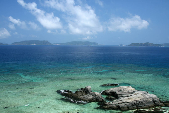 珊瑚礁-渡嘉敷島；沖繩；日本