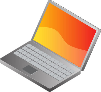 開放式筆記本電腦插畫