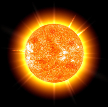 太陽上的一個黑色