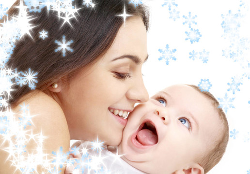 頑皮的媽媽和快樂的嬰兒