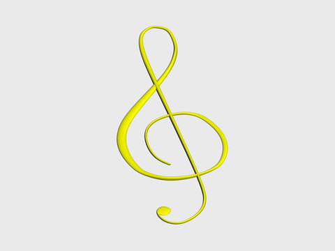 3D musiacal密鑰隔離在灰色的背景