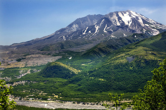 綠色mountans江雪圣海倫斯火山火山華盛頓的國家公園