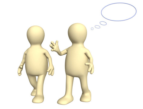 兩個(gè)3D木偶；在散步