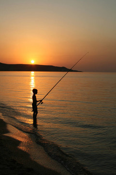 一fisherboy剪影。