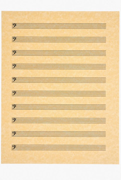 空白的樂譜4；Bass Clef