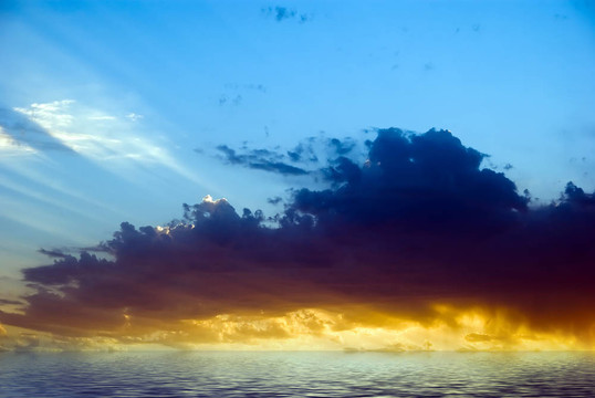 美麗的夕陽光