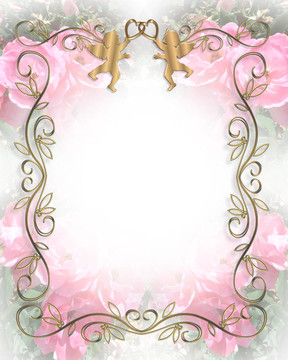 婚禮邀請Soft Pink Roses