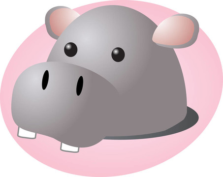 卡通hippopotomus