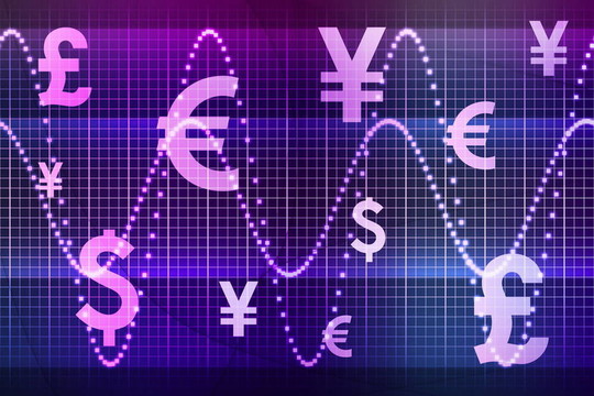 紫色金融部門全球貨幣