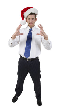 顯示測量手勢的人