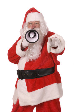 舒適的人在Santa西裝