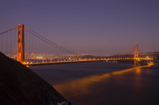 夜幕下的金門大橋
