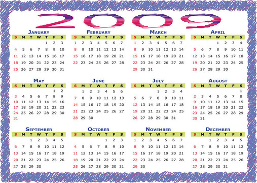日歷2009