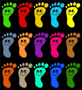 五顏六色的腳